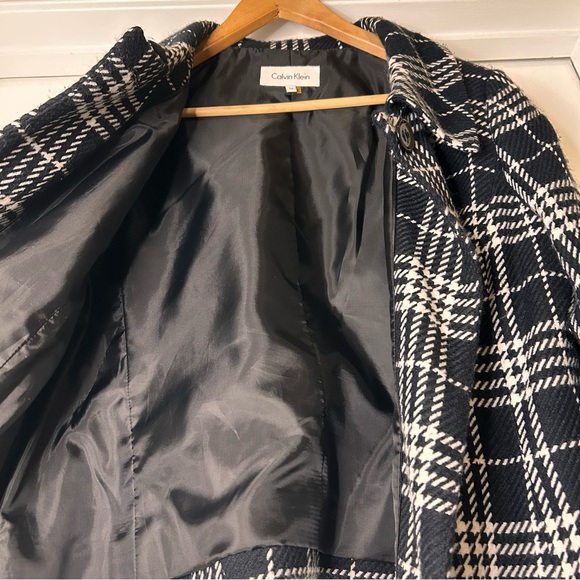 Calvin Klein Black and White Checkered Blazer - Size 14 - Picture 3 of 7